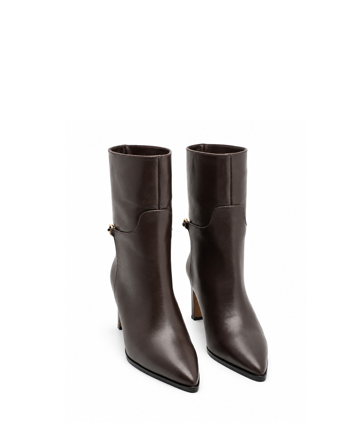 VARIO Hakiki Deri Topuklu Kadın Bot 165 KAHVE (BROWN)