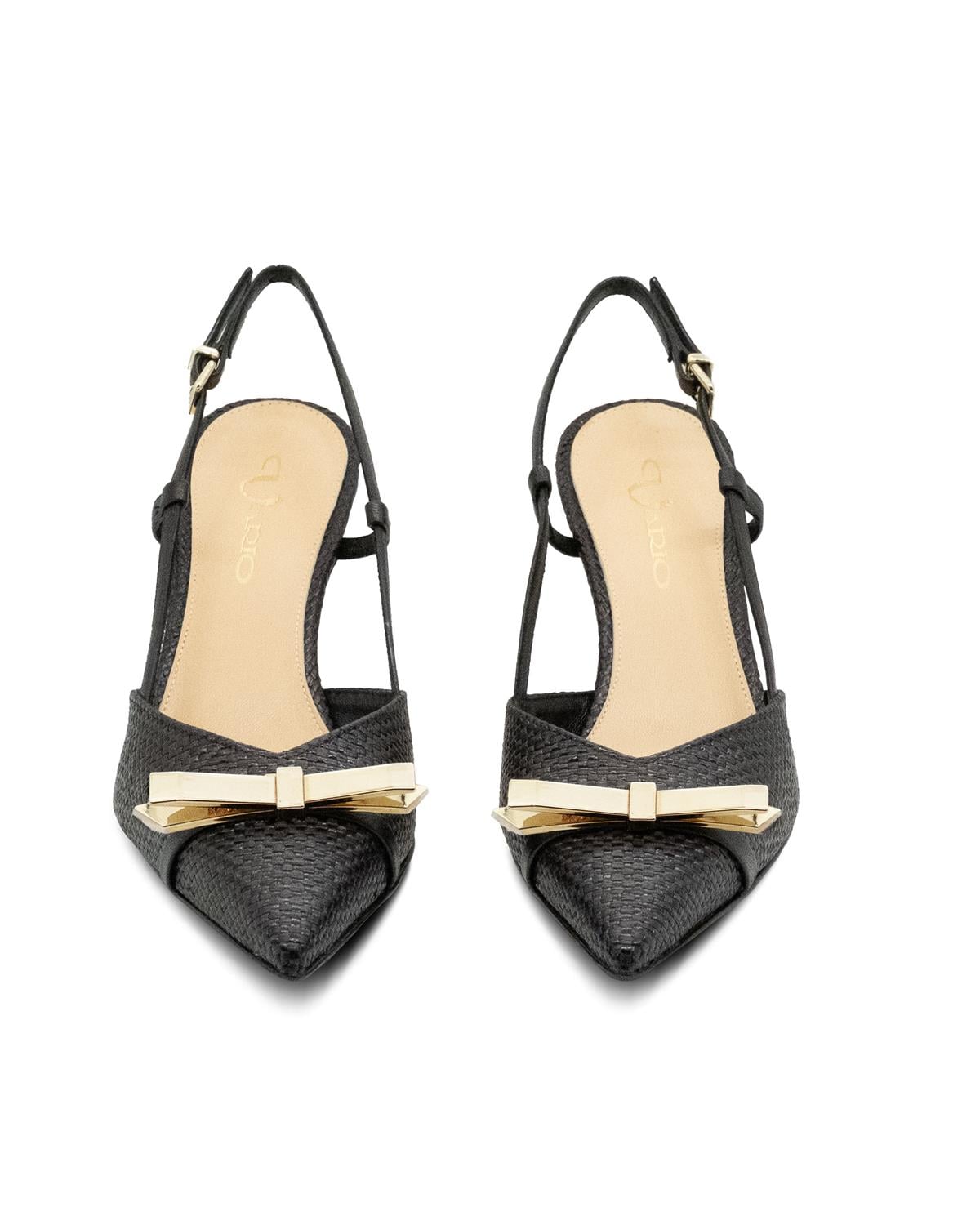 VARIO Hasır Dokulu Stiletto Kadın Ayakkabı 040 NERO (Siyah)