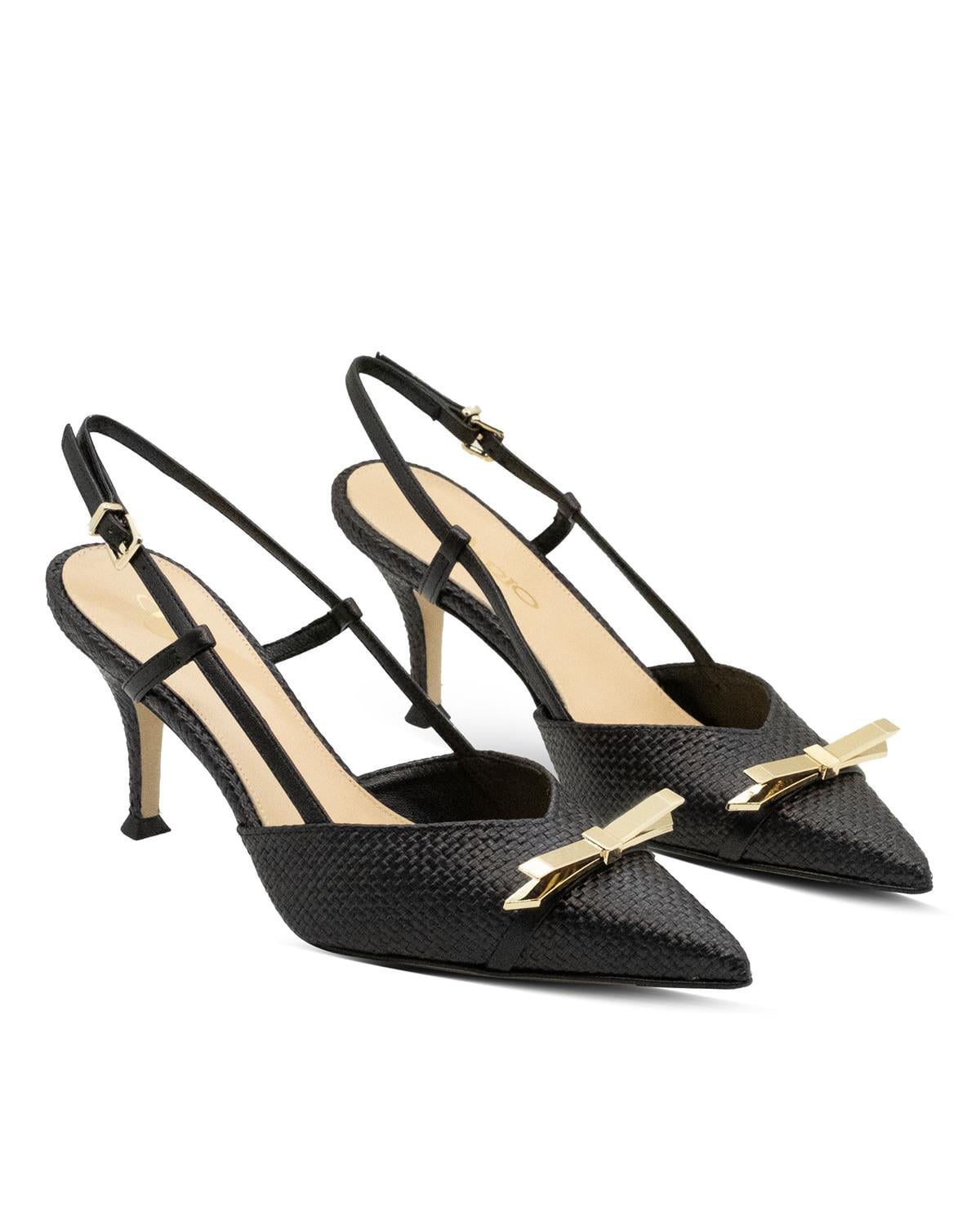 VARIO Hasır Dokulu Stiletto Kadın Ayakkabı 040 NERO (Siyah)