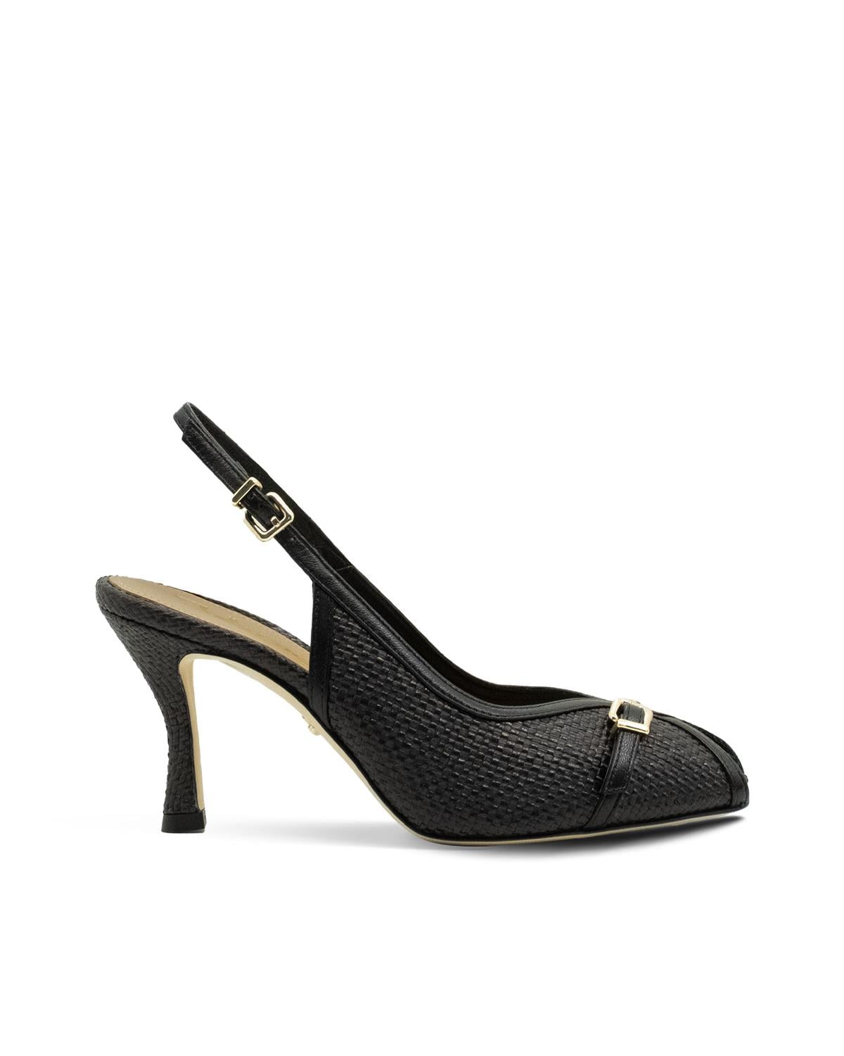 VARIO Hasır Dokulu Stiletto Kadın Ayakkabı 040 NERO (Siyah)