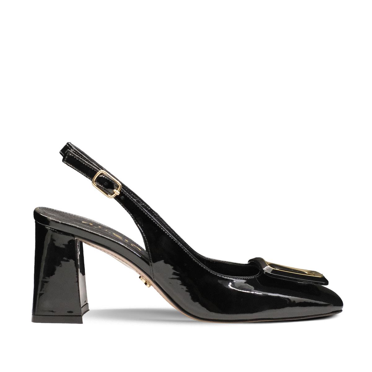 VARIO Hakiki Rugan Deri Tokalı Ayakkabı 366 SIYAH RUGAN (Black Patent Leather)