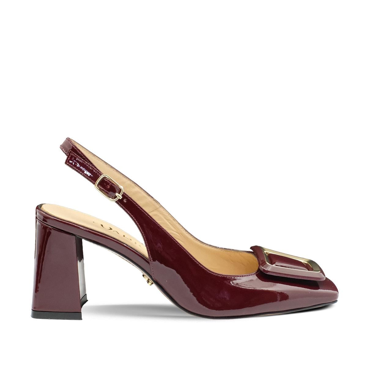VARIO Hakiki Rugan Deri Tokalı Ayakkabı S25 BORDO RUGAN (Burgundy Patent Leather)