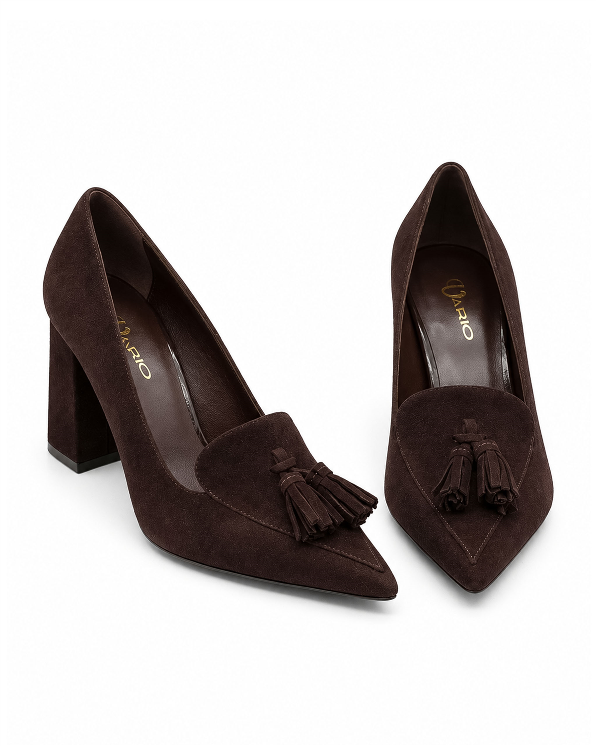 VARIO Hakiki Süet Kadın Topuklu Ayakkabı 381 KAHVE SÜET(Brown Suede)