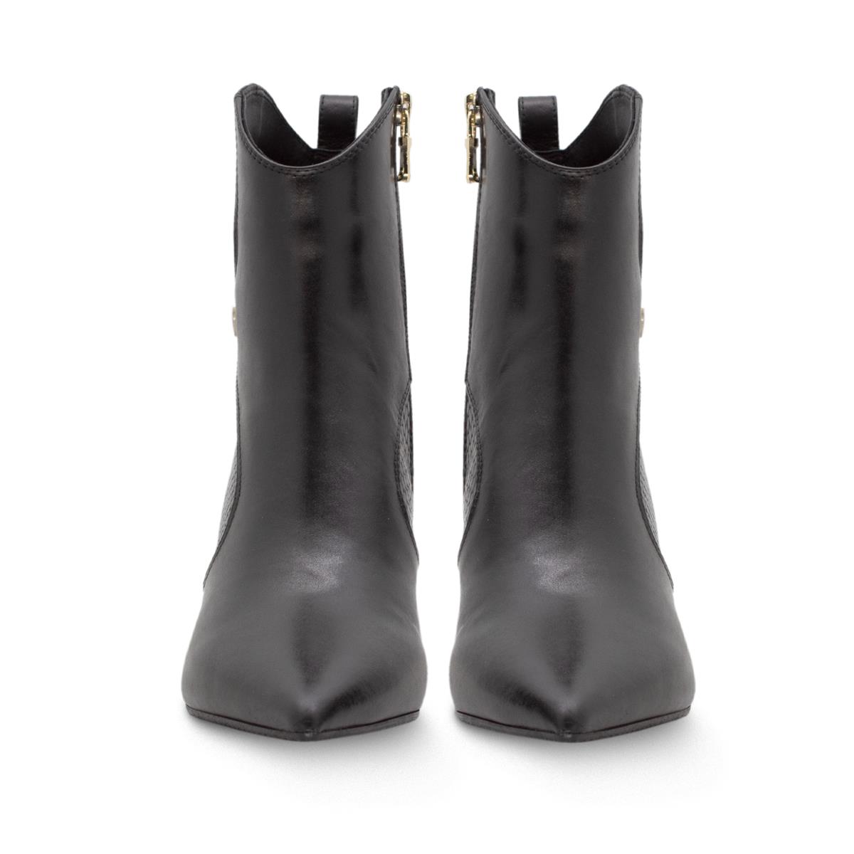 VARIO SIYAH DERI YILAN BASKI (Black Leather Snake Print)