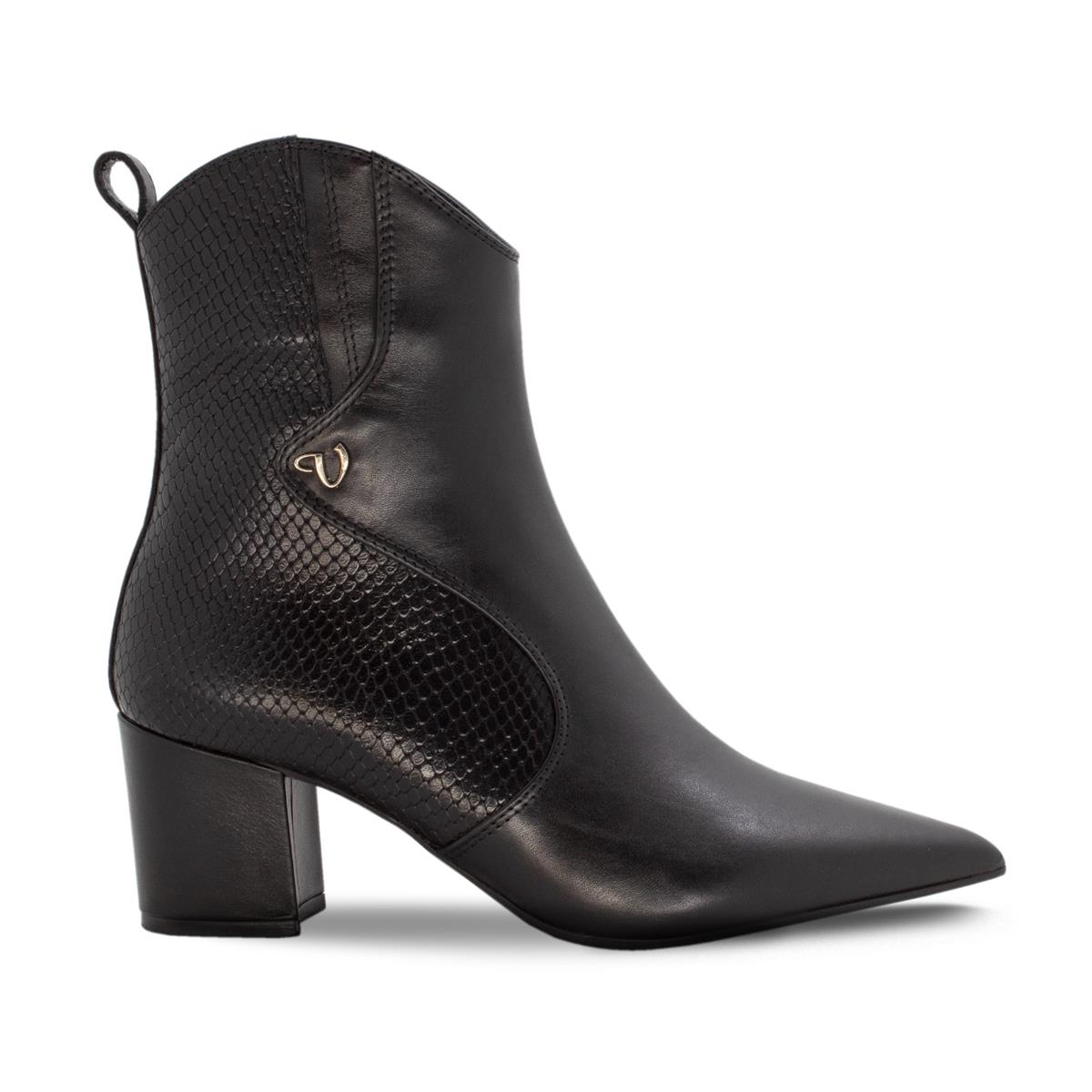 VARIO SIYAH DERI YILAN BASKI (Black Leather Snake Print)