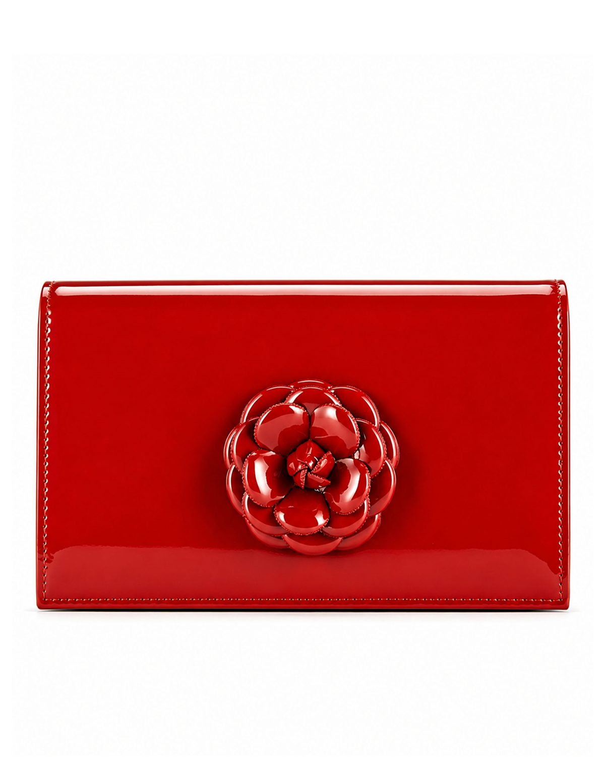 VARIO Rugan Hakiki Deri Abiye Çanta 430 KIRMIZI RUGAN (Red Patent Leather)