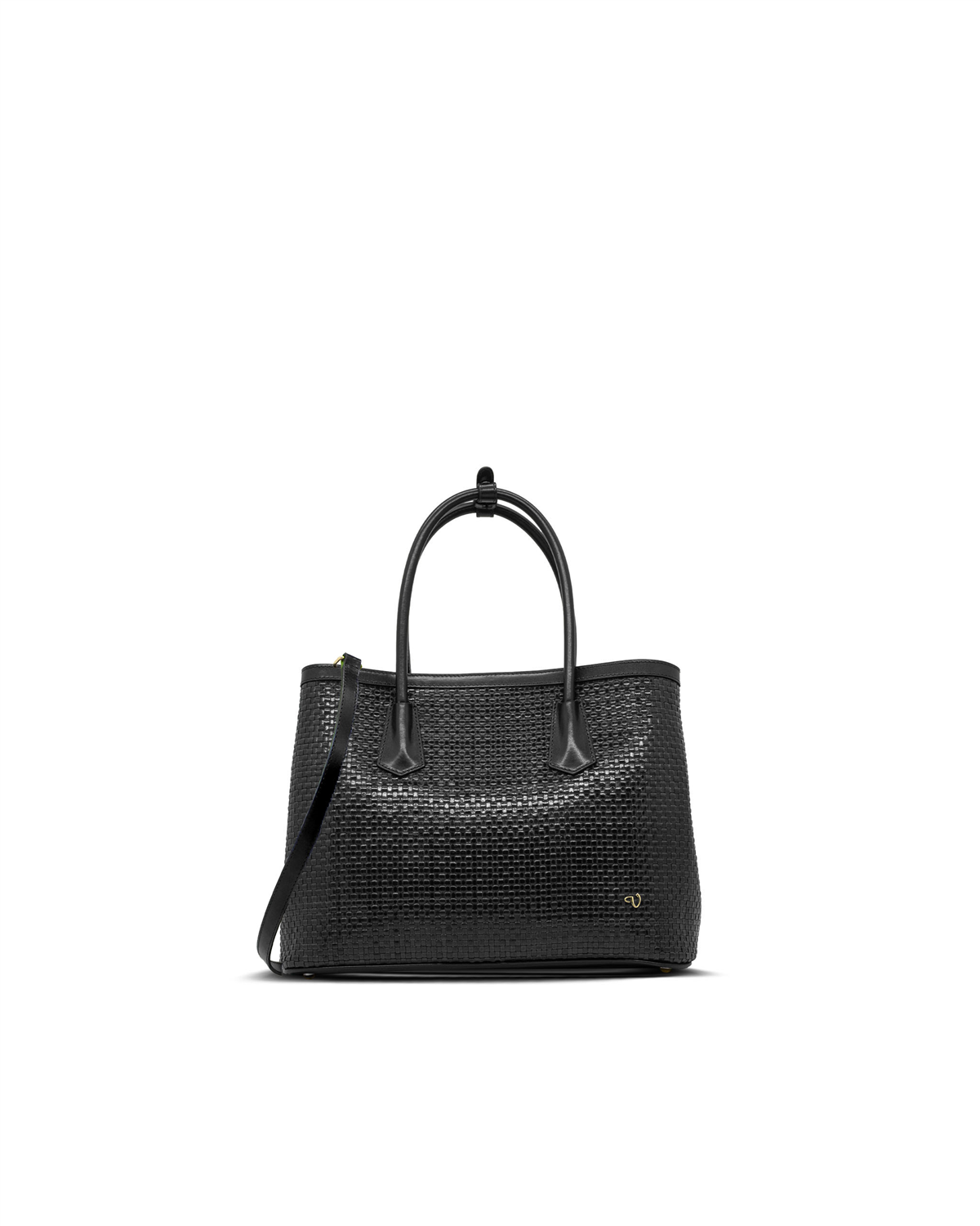 VARIO Hakiki Deri Örgü Kadın Çanta Z139 Siyah Örgü (Black Knitting)