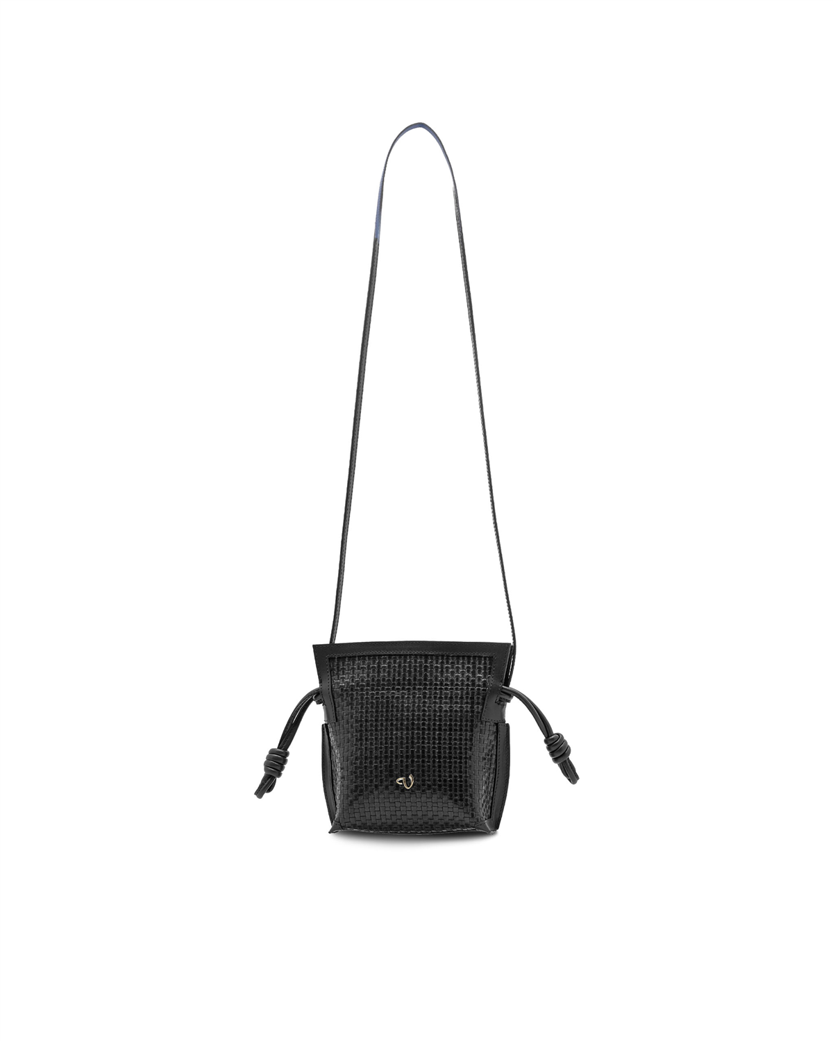 VARIO Hakiki Deri Örgü Kadın Çanta Z139 Siyah Örgü (Black Knitting)