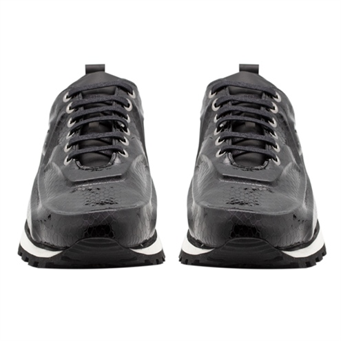 VARIO SIYAH DERI YILAN BASKI (Black Leather Snake Print)