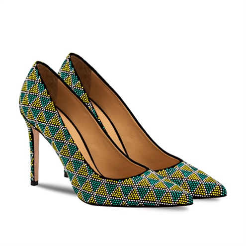 VARIO SIYAH SÜET YEŞİL SARI TAŞLI C1218