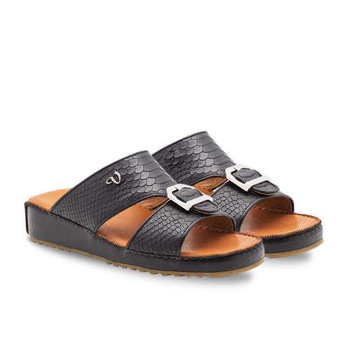 VARIO SIYAH DERI YILAN BASKI (Black Leather Snake Print)