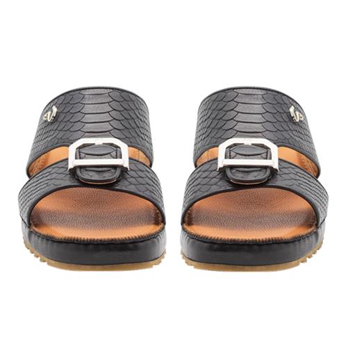 VARIO SIYAH DERI YILAN BASKI (Black Leather Snake Print)