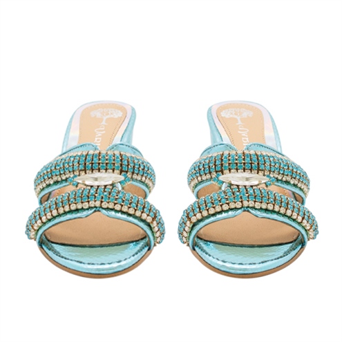 VARIO MAVI YILAN BASKI - MAVİ BEYAZ TAŞLI (Blue Snake Print Blue White Stone)