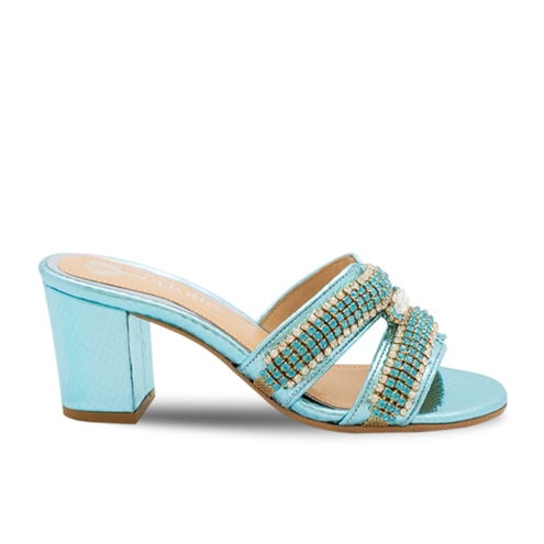 VARIO MAVI YILAN BASKI - MAVİ BEYAZ TAŞLI (Blue Snake Print Blue White Stone)