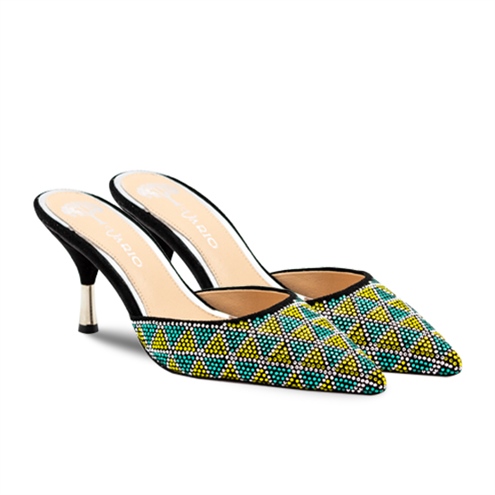 VARIO SIYAH SÜET YEŞİL SARI TAŞLI C1218