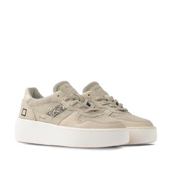D.A.T.E. Hakiki Deri Spor Kadın Ayakkabı Z624 BEJ+BEJ SÜED (Beige+Beige Suede)