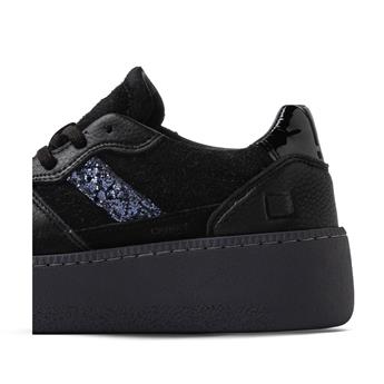 D.A.T.E. Hakiki Deri Spor Kadın Ayakkabı z625 SIYAH+SIYAH SUED (Black+Black Suede)