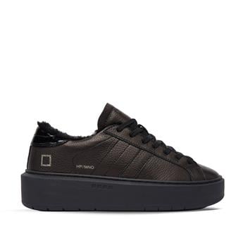 D.A.T.E. Hakiki deriden platform spor ayakkabı 7107 BLACK (Siyah)