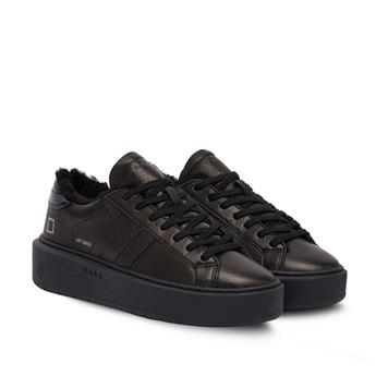 D.A.T.E. Hakiki deriden platform spor ayakkabı 7107 BLACK (Siyah)