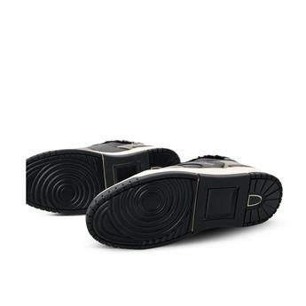 D.A.T.E. Hakiki deri bilek kısmı alçak spor ayakkabı Z623 SIYAH + GRİ SÜED (Black+Gray Suede)