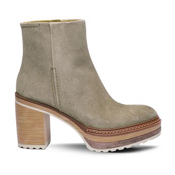 OLIV-B Hakiki Düet deri Fermuarlı Kadın Bot R85 VIZON SUET(Mink Suede)