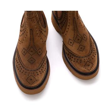 JIMMYB Hakiki Süet Deri Lastik Bantlı Kadın Bot Z188 TABA SÜET (Tan Suede))