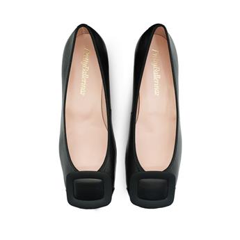 PRETTYBALLERINAS Hakiki Deri Tokalı Kadın Ayakkabı D42 SHADE NEGRO/COTON NEGRO