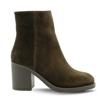VARIO Hakiki Deri Fermuarlı Kauçuk Taban Bot Z590 YARMA SUET KAHVE 490 C63 (Split Suede Brown)