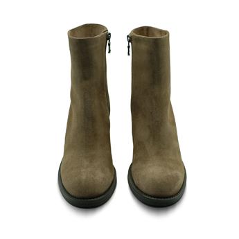VARIO Hakiki Deri Fermuarlı Kauçuk Taban Bot Z600 YARMA SUET ARDESIA C62 (Split Suede Mink C62)