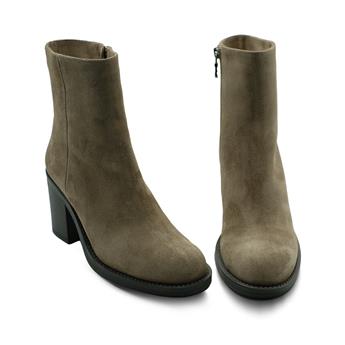 VARIO Hakiki Deri Fermuarlı Kauçuk Taban Bot Z600 YARMA SUET ARDESIA C62 (Split Suede Mink C62)