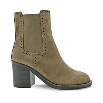 VARIO Hakiki Süet Deri Fermuarlı Bot Z600 YARMA SUET ARDESIA C62 (Split Suede Mink C62)