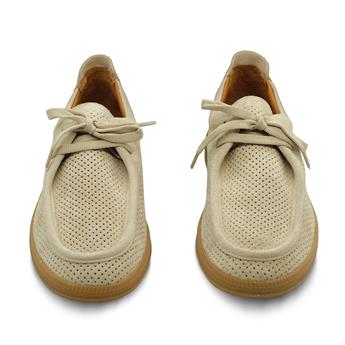 VARIO Hakiki Yarma Süet Deri, Kauçuk Taban Ayakkabı Z631 YARMA SÜET BEJ (Split Suede Beige)