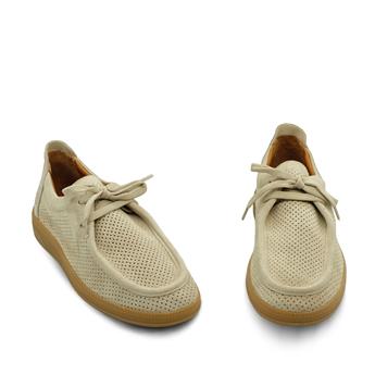 VARIO Hakiki Yarma Süet Deri, Kauçuk Taban Ayakkabı Z631 YARMA SÜET BEJ (Split Suede Beige)