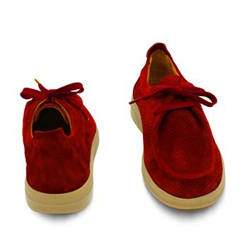 VARIO Hakiki Yarma Süet Deri, Kauçuk Taban Ayakkabı Z632 YARMA SÜET BORDO (Split Suede Burgundy)