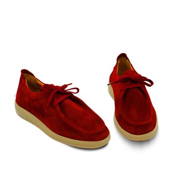 VARIO Hakiki Yarma Süet Deri, Kauçuk Taban Ayakkabı Z632 YARMA SÜET BORDO (Split Suede Burgundy)