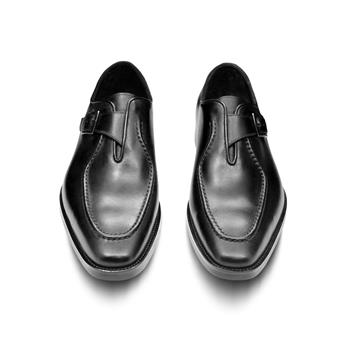 VARIO Hakiki Deri Tokalı Erkek Ayakkabı 053 SIYAH (Black)