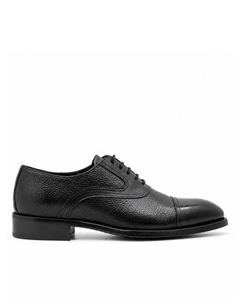 VARIO Hakiki Deri Kösele Taban Erkek Ayakkabı 053 SIYAH (Black)