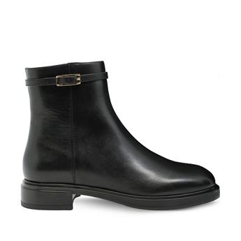 VARIO Hakiki Deri Kaymaz Taban Fermuarlı Bot Z285 ANALIN SIYAH C17