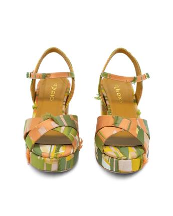 VARIO Renkli Desenli Platform Ayakkabı 6435 MULTICOLOR