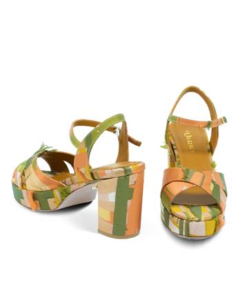 VARIO Renkli Desenli Platform Ayakkabı 6435 MULTICOLOR