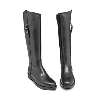 VARIO Hakiki Deri Fermuarlı Kaymaz Taban Kadın Çizme L10 NATURE NERO (Nature Black)