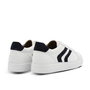 VARIO BEYAZ LACİVERT SÜET (White Navy Blue Suede)