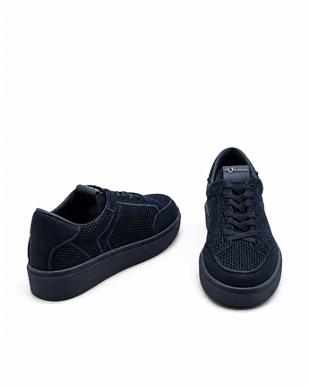 VARIO Örgü File Tekstil Erkek Sneaker Ayakkabı Z659 LACİVERT DERİ+LACİVERT TRİKO
