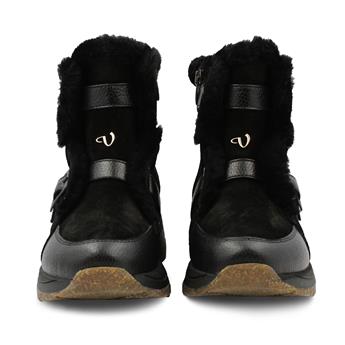 VARIO SIYAH DERI/SIYAH SUET (Black Leather - Black Suede)