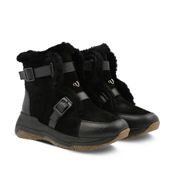 VARIO SIYAH DERI/SIYAH SUET (Black Leather - Black Suede)