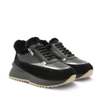 VARIO SIYAH DERI/SIYAH SUET (Black Leather - Black Suede)