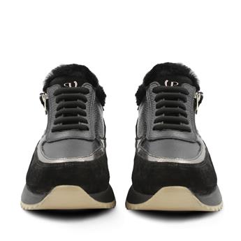 VARIO SIYAH DERI/SIYAH SUET (Black Leather - Black Suede)