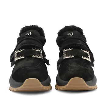 VARIO SIYAH DERI/SIYAH SUET (Black Leather - Black Suede)