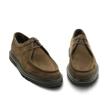 VARIO Bağcıklı Kaymaz Taban Erkek Ayakakabı 381 KAHVE SÜET(Brown Suede)