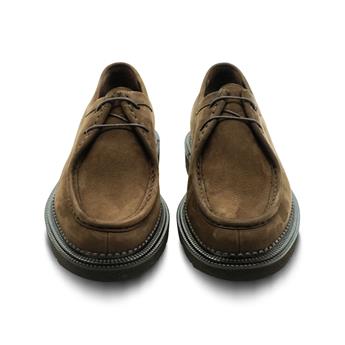 VARIO Bağcıklı Kaymaz Taban Erkek Ayakakabı 381 KAHVE SÜET(Brown Suede)
